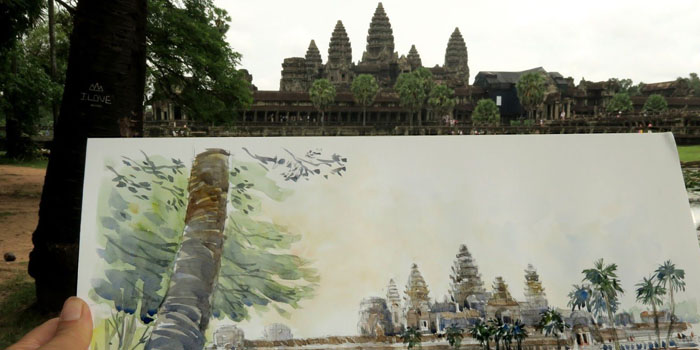 Angkor Wat handmade paintings