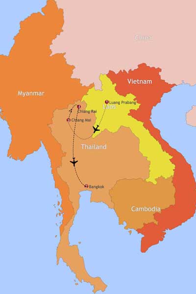 9 Days Laos and Thailand Sightseeing Tour
