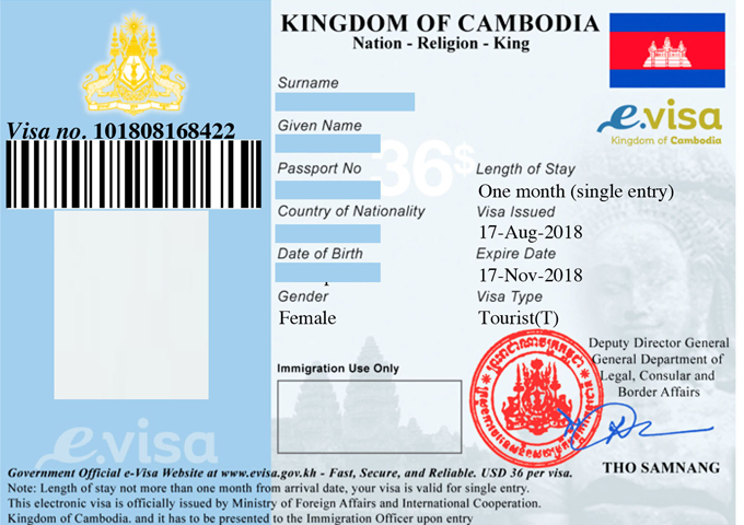 Visa for Cambodia and Laos Tour